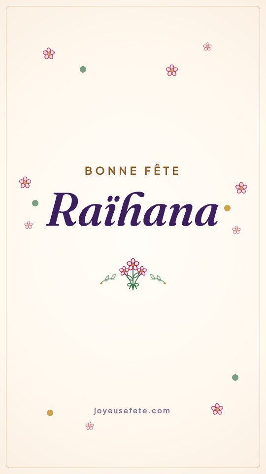 Image « Bonne fête Raïhana » au format story