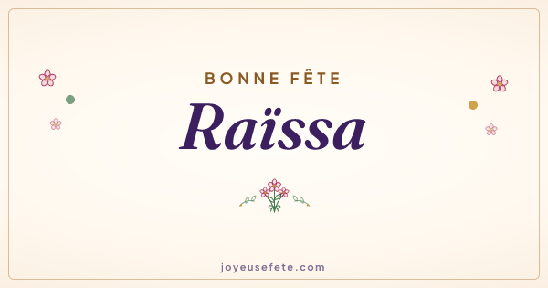 Image « Bonne fête Raïssa » au format large