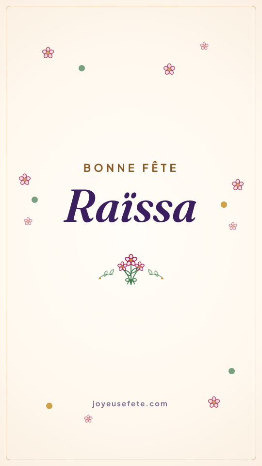 Image « Bonne fête Raïssa » au format story
