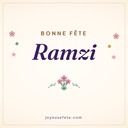 Image carrée « Bonne fête Ramzi » pour WhatsApp
