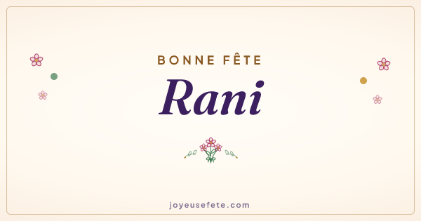 Image « Bonne fête Rani » au format large