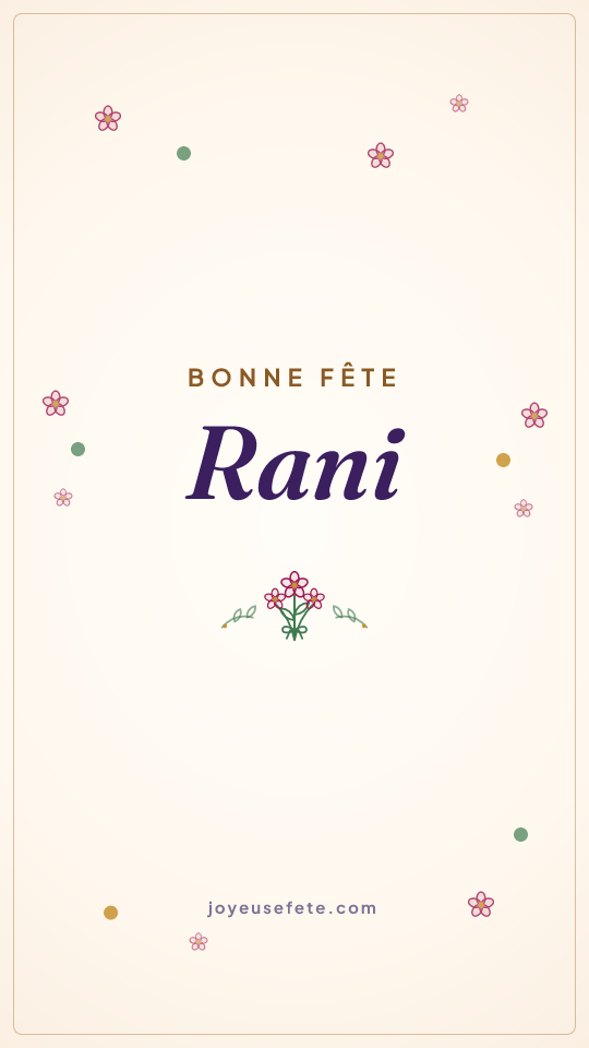 Image « Bonne fête Rani » au format story