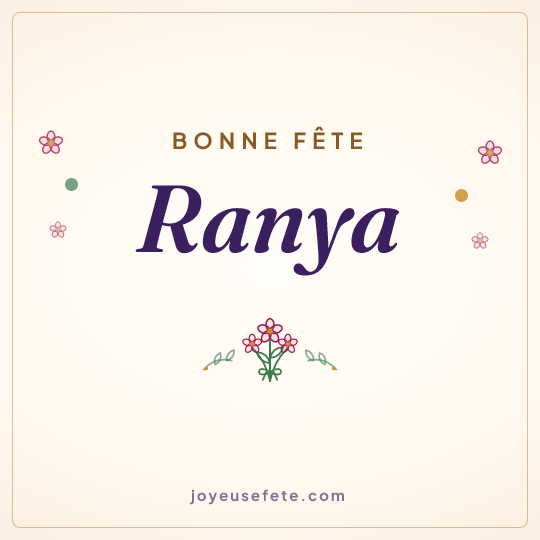 Image carrée « Bonne fête Ranya » pour WhatsApp