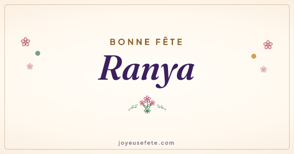 Image « Bonne fête Ranya » au format large