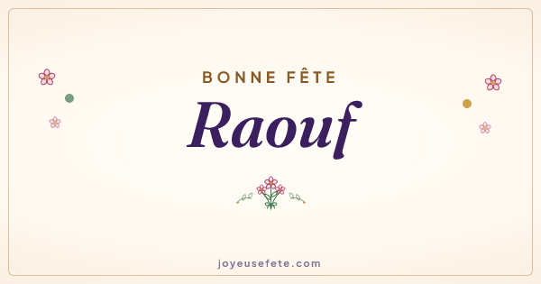 Image « Bonne fête Raouf » au format large