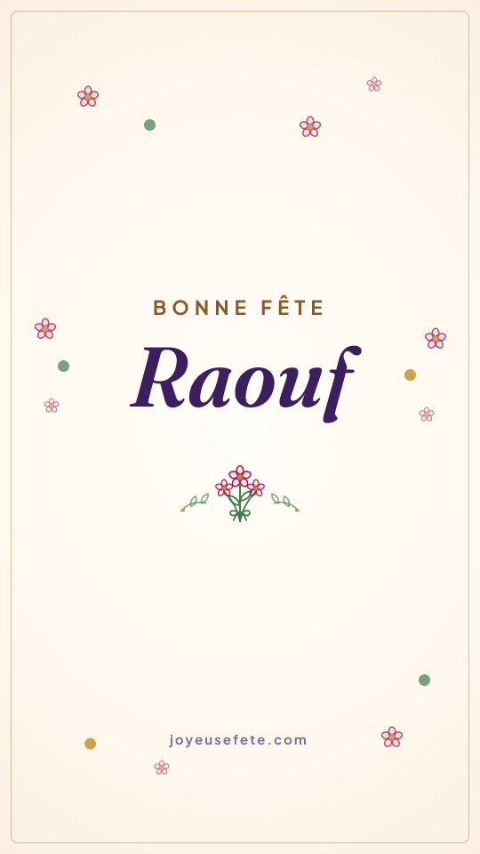Image « Bonne fête Raouf » au format story