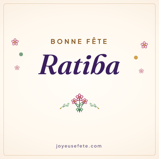 Image carrée « Bonne fête Ratiba » pour WhatsApp