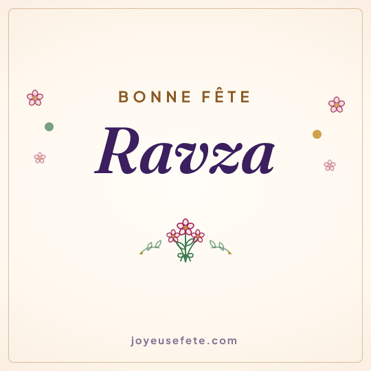 Image carrée « Bonne fête Ravza » pour WhatsApp