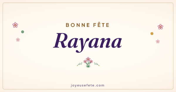 Image « Bonne fête Rayana » au format large