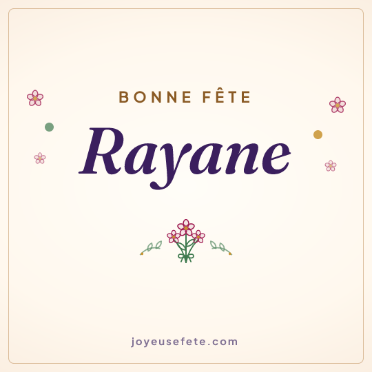 Image carrée « Bonne fête Rayane » pour WhatsApp