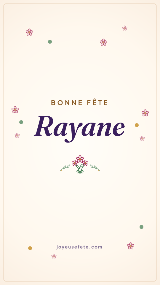Image « Bonne fête Rayane » au format story