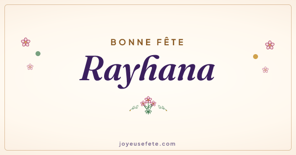Image « Bonne fête Rayhana » au format large