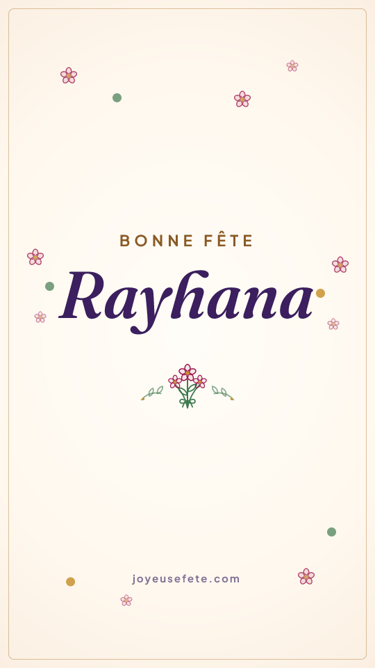 Image « Bonne fête Rayhana » au format story
