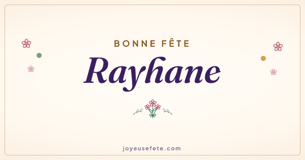 Image « Bonne fête Rayhane » au format large