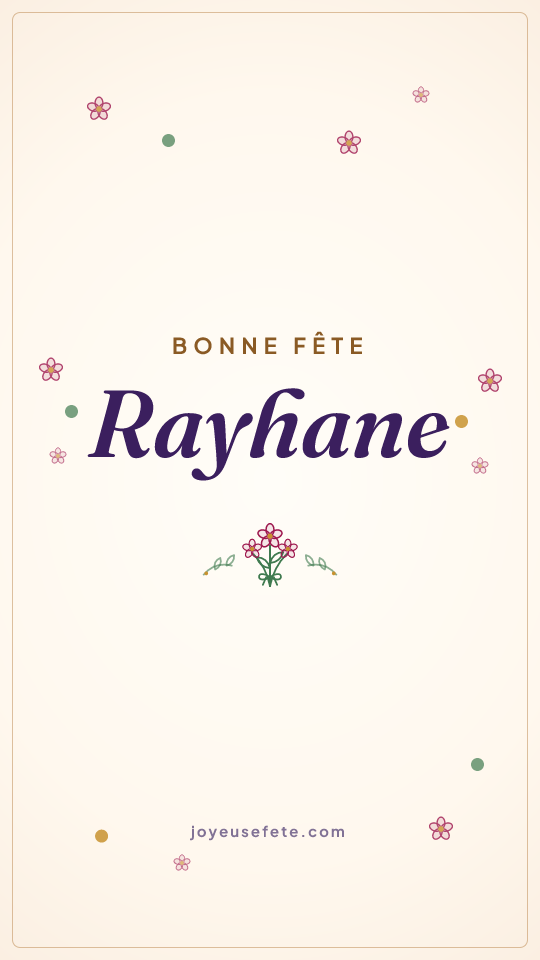 Image « Bonne fête Rayhane » au format story