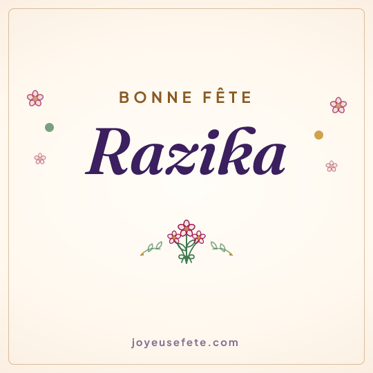 Image carrée « Bonne fête Razika » pour WhatsApp