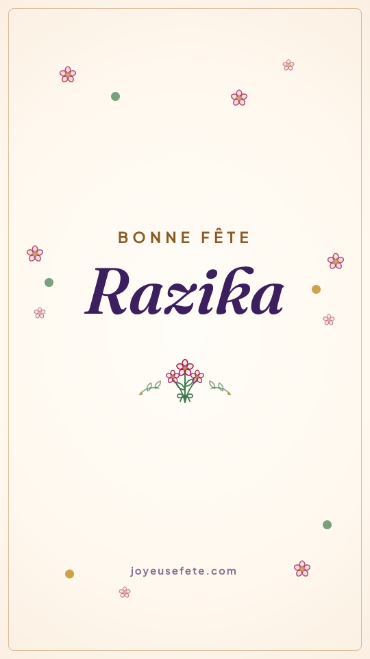 Image « Bonne fête Razika » au format story