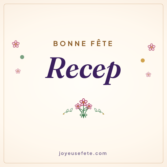Image carrée « Bonne fête Recep » pour WhatsApp