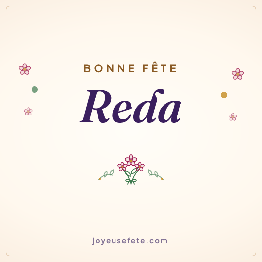 Image carrée « Bonne fête Reda » pour WhatsApp