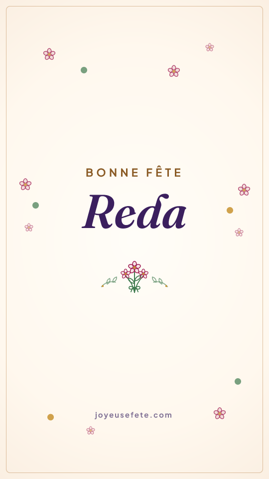 Image « Bonne fête Reda » au format story