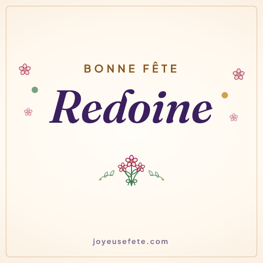 Image carrée « Bonne fête Redoine » pour WhatsApp