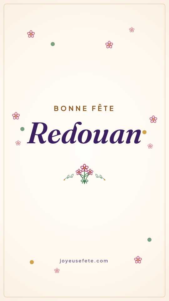Image « Bonne fête Redouan » au format story