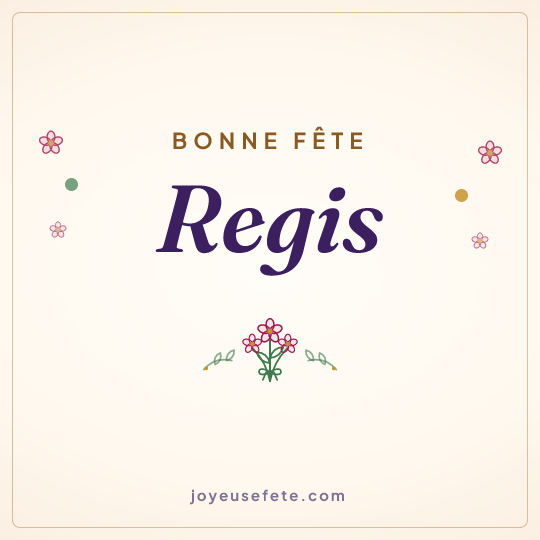 Image carrée « Bonne fête Regis » pour WhatsApp