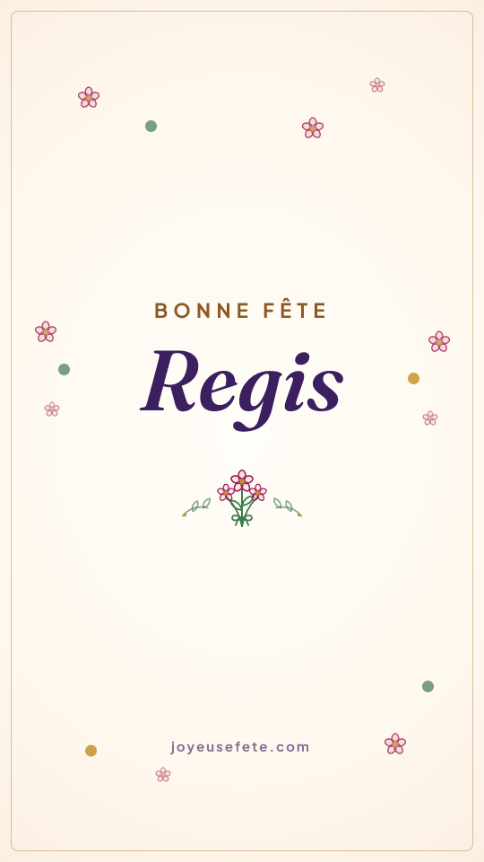 Image « Bonne fête Regis » au format story