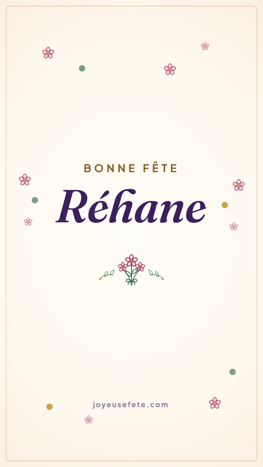 Image « Bonne fête Réhane » au format story