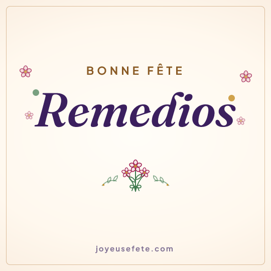 Image carrée « Bonne fête Remedios » pour WhatsApp