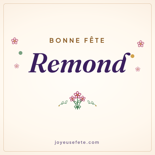 Image carrée « Bonne fête Remond » pour WhatsApp