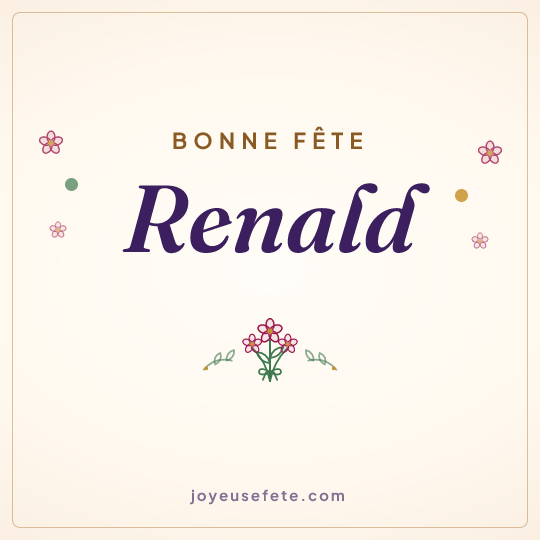 Image carrée « Bonne fête Renald » pour WhatsApp