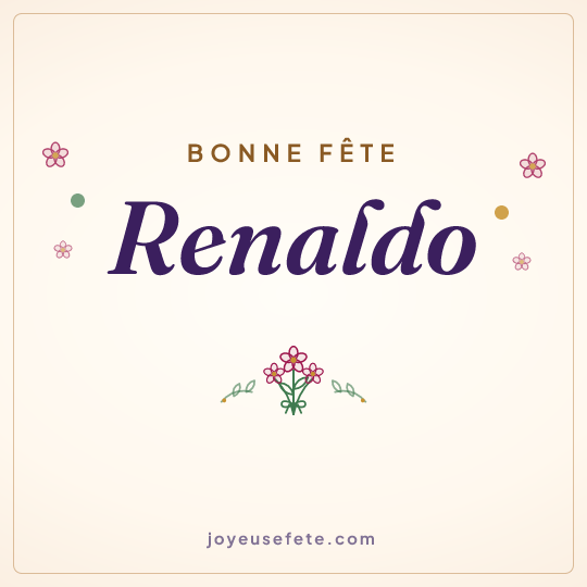 Image carrée « Bonne fête Renaldo » pour WhatsApp