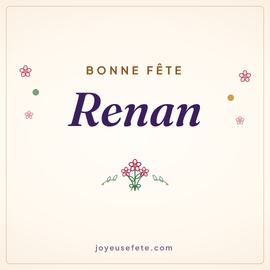 Image carrée « Bonne fête Renan » pour WhatsApp