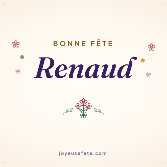 Image carrée « Bonne fête Renaud » pour WhatsApp