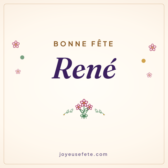 Image carrée « Bonne fête René » pour WhatsApp