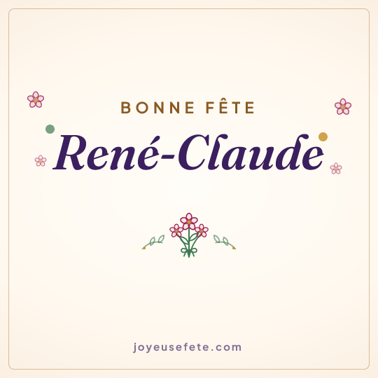 Image carrée « Bonne fête René-Claude » pour WhatsApp