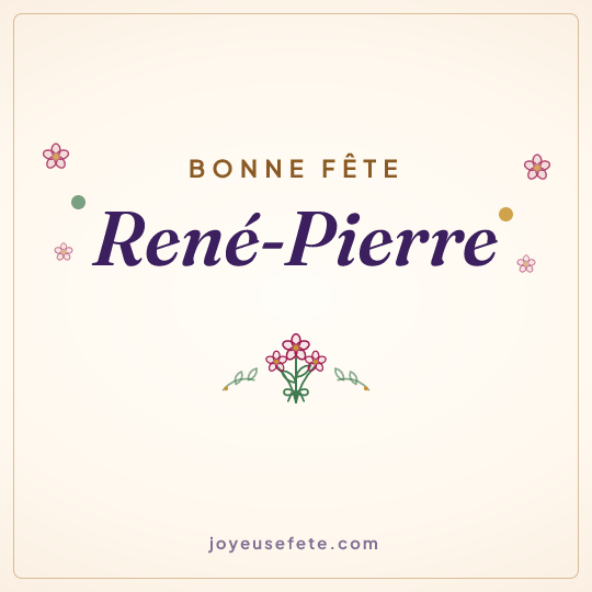 Image carrée « Bonne fête René-Pierre » pour WhatsApp