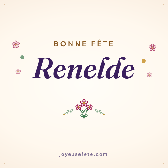 Image carrée « Bonne fête Renelde » pour WhatsApp