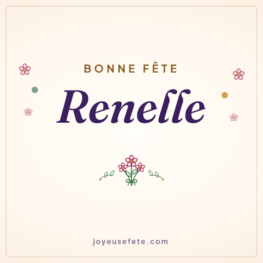 Image carrée « Bonne fête Renelle » pour WhatsApp