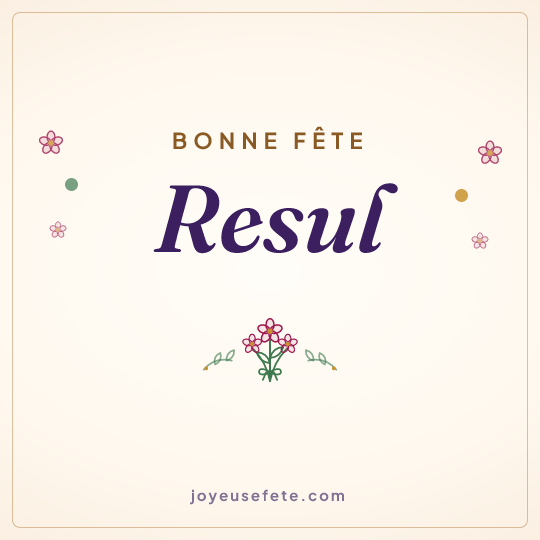 Image carrée « Bonne fête Resul » pour WhatsApp