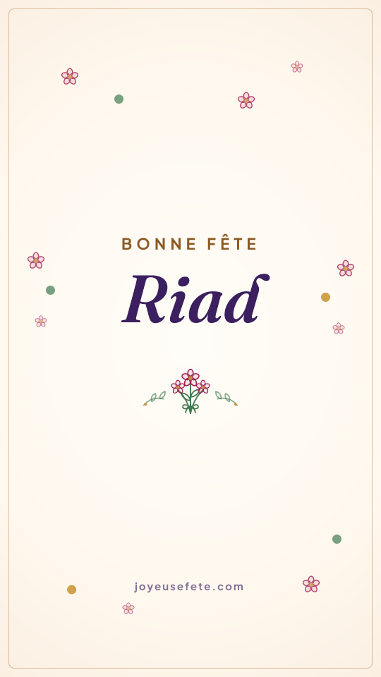 Image « Bonne fête Riad » au format story