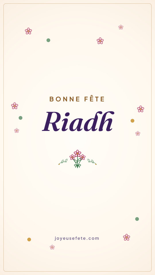 Image « Bonne fête Riadh » au format story