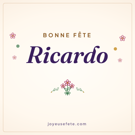 Image carrée « Bonne fête Ricardo » pour WhatsApp