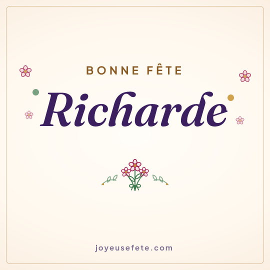 Image carrée « Bonne fête Richarde » pour WhatsApp