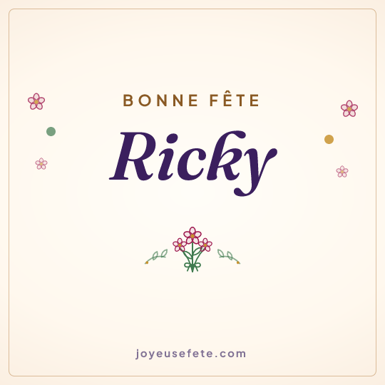 Image carrée « Bonne fête Ricky » pour WhatsApp