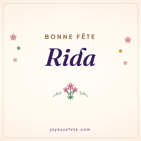 Image carrée « Bonne fête Rida » pour WhatsApp
