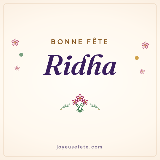 Image carrée « Bonne fête Ridha » pour WhatsApp