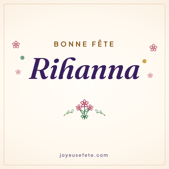 Image carrée « Bonne fête Rihanna » pour WhatsApp
