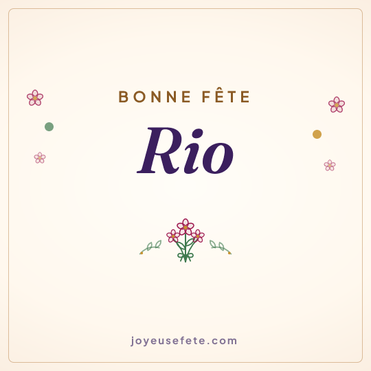 Image carrée « Bonne fête Rio » pour WhatsApp